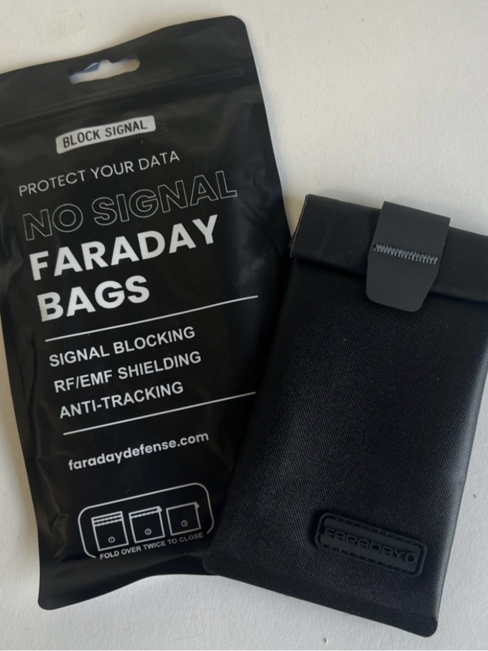 Black Faraday Signal-Blocking Phone Pouch